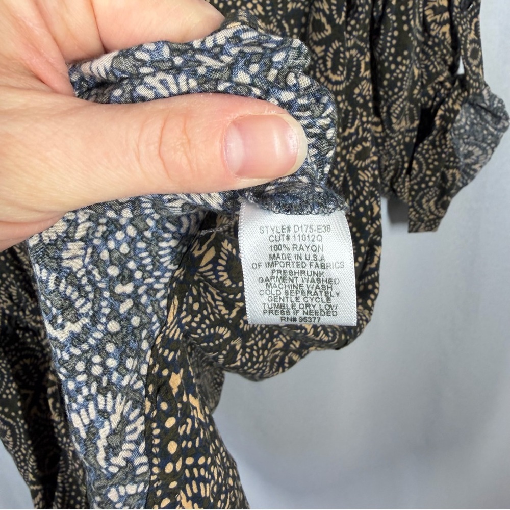 Sanctuary | Tunic Top Cinched Waist Belt Printed Button Down Women's Size Small - Picture 8 of 10